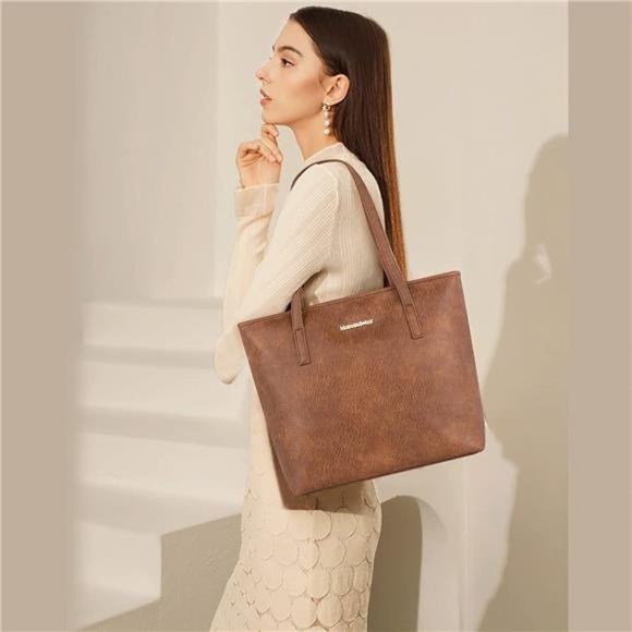 Tote Bags Vegan Leather Purses Handbags Women Top Handle Ladies Shoulder Bags - Picture 3 of 6